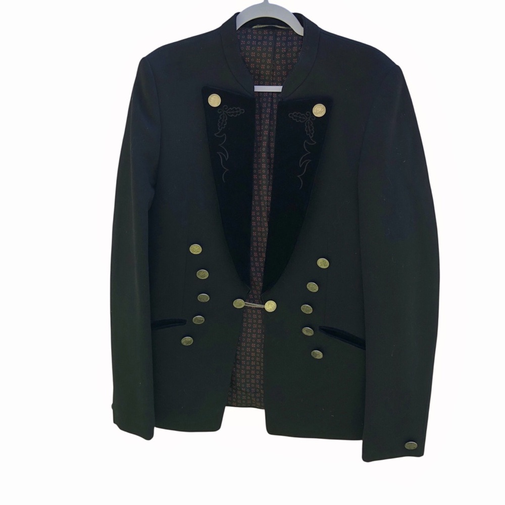 Distler Trachten Vintage pure black wool  German / Austrian  military jacket
